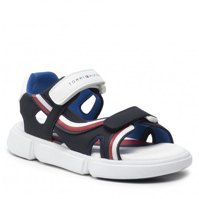 Sandali Tommy Hilfiger - Velcro Sandal T3B2-32260-1269 M Blue/White X007
