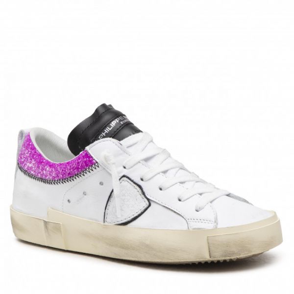 Sneakers PHILIPPE MODEL - Collier Glitter PRLD VCG3 Blanc Violet Sneakers PHILIPPE MODEL - Collier Glitter PRLD VCG3 Blanc Violet