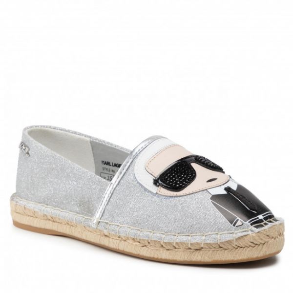 Espadrillas KARL LAGERFELD - KL80111 Silver Canvas