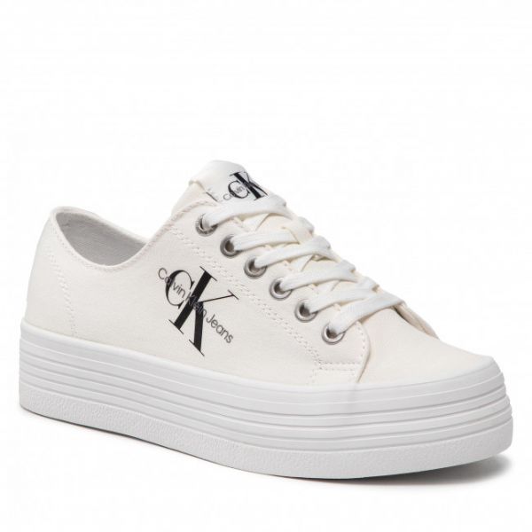 Scarpe sportive CALVIN KLEIN JEANS - Vulcanozed Flatform Laceup Co YW0YW00254 White 02S Scarpe sportive CALVIN KLEIN JEANS - Vulcanozed Flatform Laceup Co YW0YW00254 White 02S