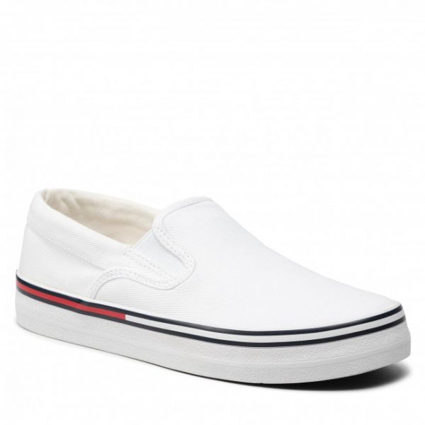 Scarpe sportive TOMMY JEANS - Essential Slipon Wmn EN0EN01822 White YBR Scarpe sportive TOMMY JEANS - Essential Slipon Wmn EN0EN01822 White YBR