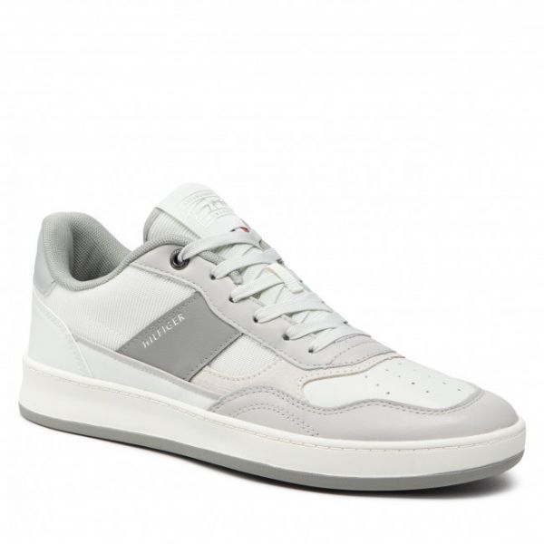 Sneakers Tommy Hilfiger - Retro Court Mix Cupsole FM0FM04006 Grey Whsper PQU Sneakers Tommy Hilfiger - Retro Court Mix Cupsole FM0FM04006 Grey Whsper PQU