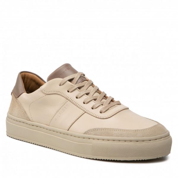 Sneakers Tommy Hilfiger - Premium Cupsole Stripe Leather FM0FM04019 Classic Beige ACI