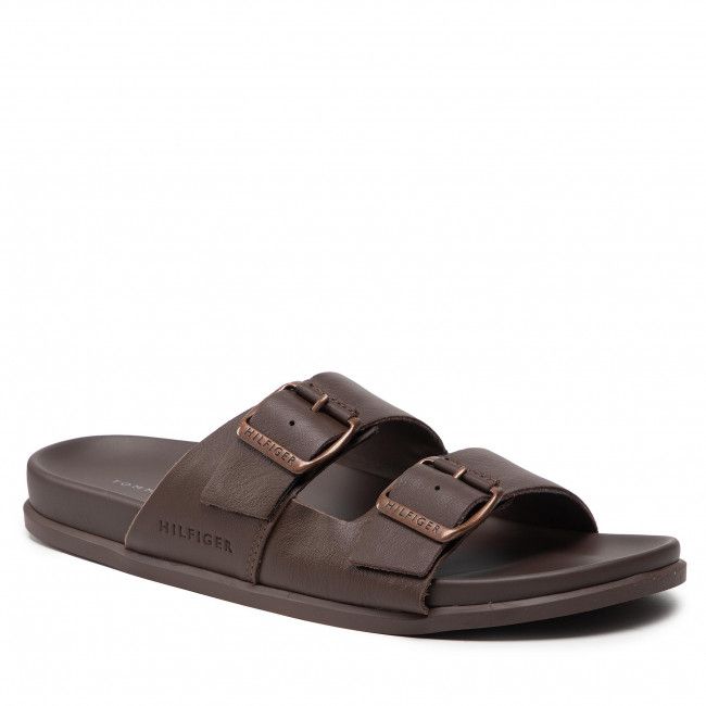 Ciabatte Tommy Hilfiger - Elevated Leather Buckle Sandal FM0FM04085 Cocoa GT6