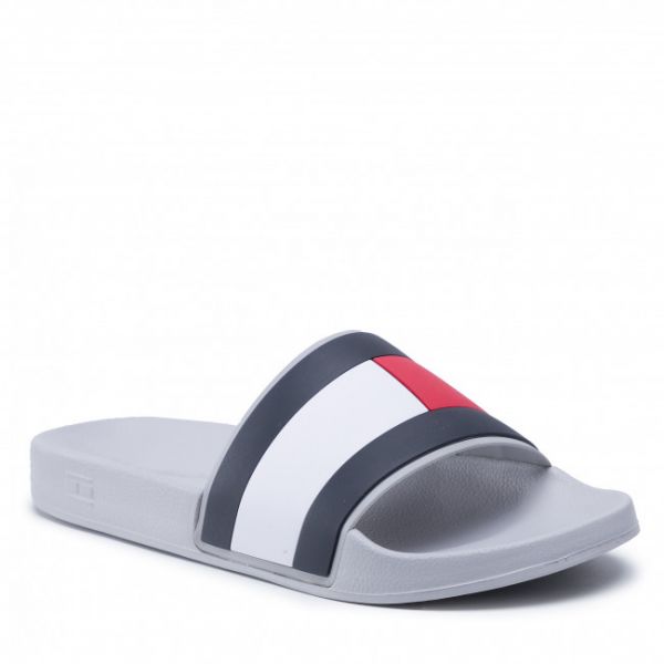 Ciabatte Tommy Hilfiger - Rubber Th Flag Pool Slide FM0FM04263 Grey Whisper PQU