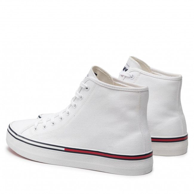Sneakers TOMMY JEANS - Essential Mid Cut EM0EM00967 White YBR