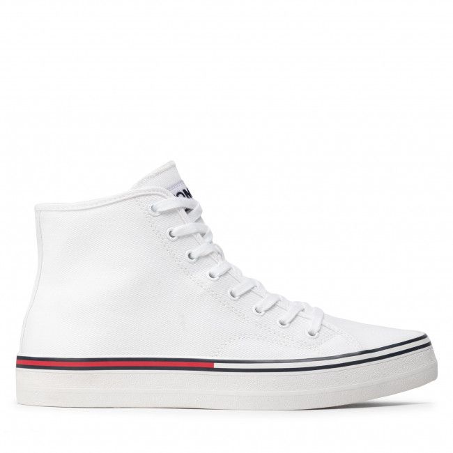 Sneakers TOMMY JEANS - Essential Mid Cut EM0EM00967 White YBR