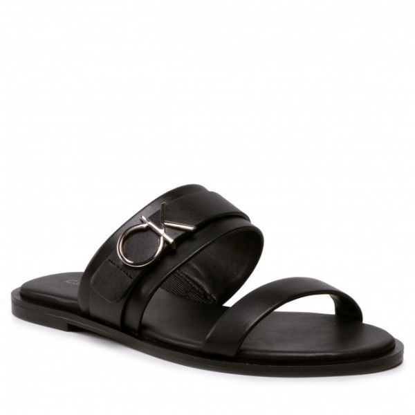 Ciabatte CALVIN KLEIN - Almond Flat Slide W/Hdw HW0HW00679 Ck Black BAX
