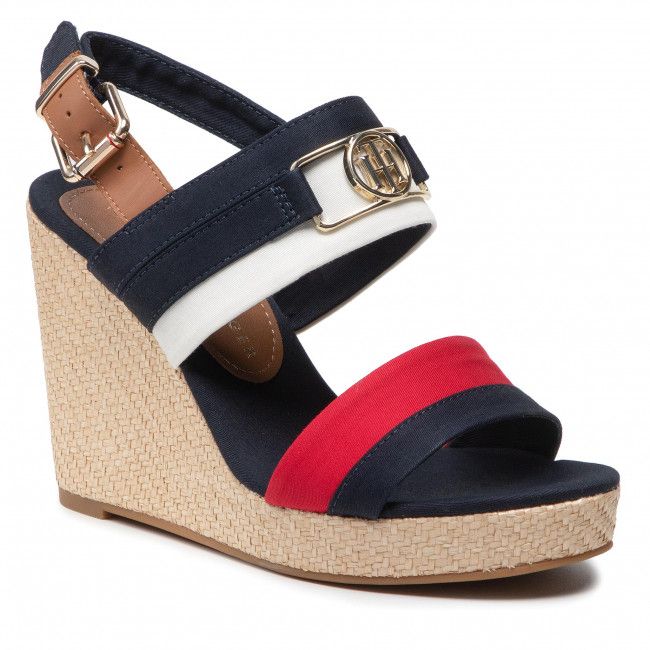 Espadrillas TOMMY HILFIGER - Essential Tommy High Wedge FW0FW06540 Desert Sky DW5