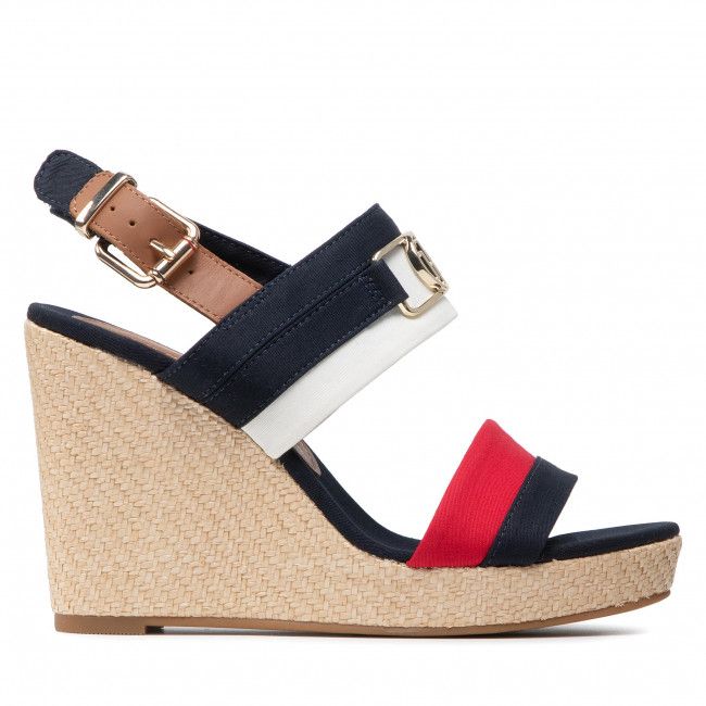 Espadrillas TOMMY HILFIGER - Essential Tommy High Wedge FW0FW06540 Desert Sky DW5