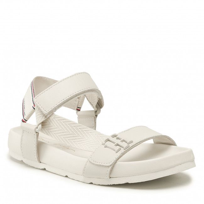 Sandali TOMMY HILFIGER - Hardware Sporty Sandal FW0FW06231 White Dove AF2