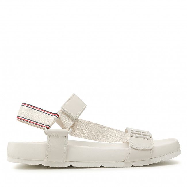 Sandali TOMMY HILFIGER - Hardware Sporty Sandal FW0FW06231 White Dove AF2