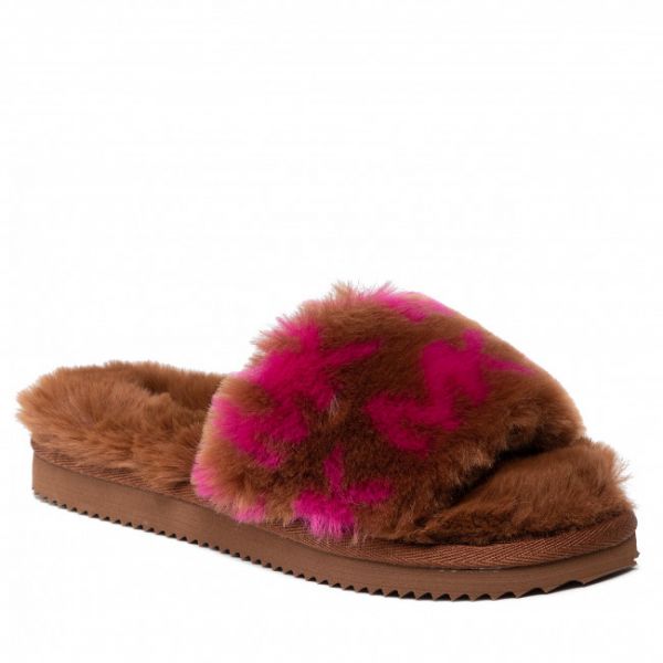 Pantofole MICHAEL MICHAEL KORS - Janis Slide 40R2JAFA2D Luggage