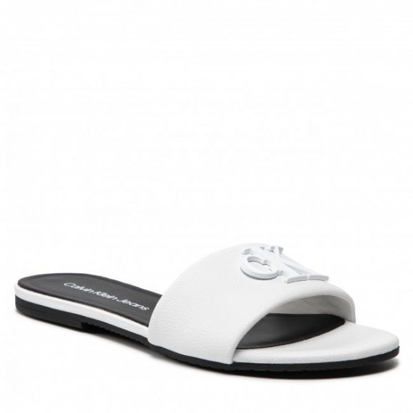 Ciabatte CALVIN KLEIN JEANS - Flat Sandal Hw Lth YW0YW00543 Bright White YAF Ciabatte CALVIN KLEIN JEANS - Flat Sandal Hw Lth YW0YW00543 Bright White YAF