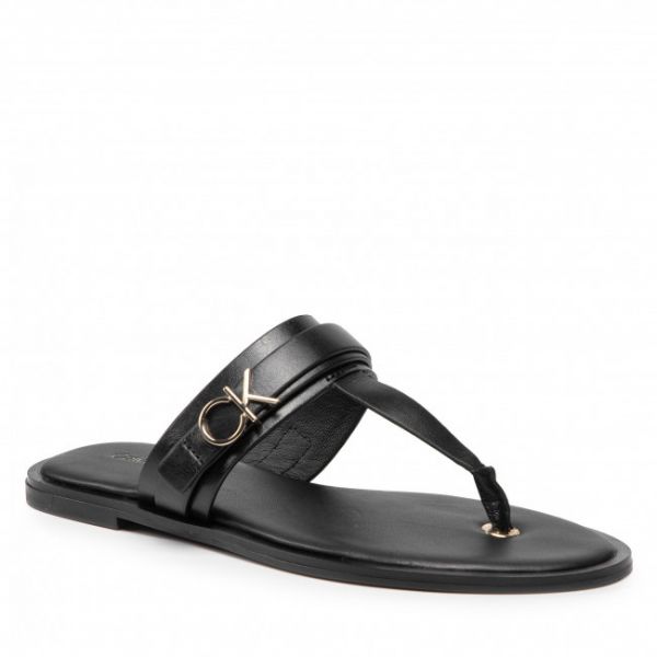 Infradito CALVIN KLEIN - Almond Flat Tp Slide W/Hdw HW0HW00829 Ck Black BAX