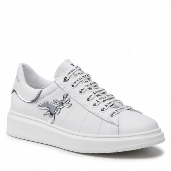 Sneakers Patrizia Pepe - PJ104.30 S Bianco/Argento Sneakers Patrizia Pepe - PJ104.30 S Bianco/Argento