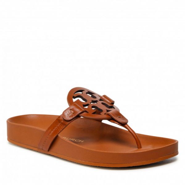 Infradito TORY BURCH - Miller Cloud Calf 81032 Miele/Miele 202