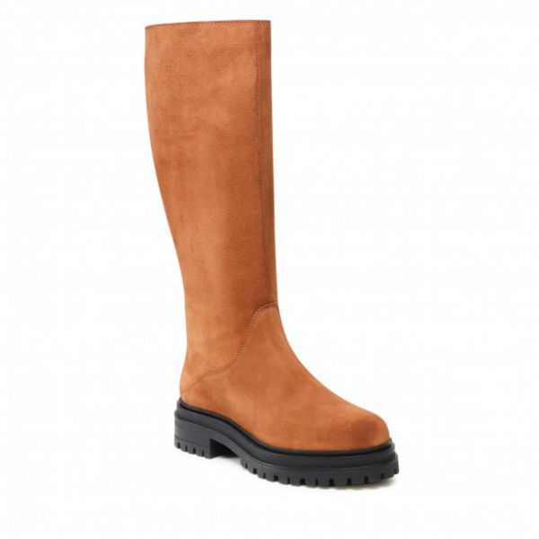 Stivali VERO MODA - Vmella Leather Boot Wide Vip 10262652 Cognac Stivali VERO MODA - Vmella Leather Boot Wide Vip 10262652 Cognac