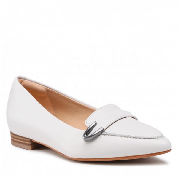 Scarpe basse CLARKS - Laina15 Buckle 261658994 White Leather Scarpe basse CLARKS - Laina15 Buckle 261658994 White Leather