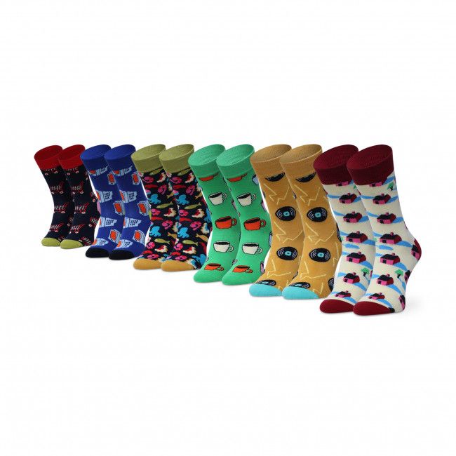 Set di 7 paia di calzini lunghi unisex HAPPY SOCKS - XSDS15-0200 Multicolore