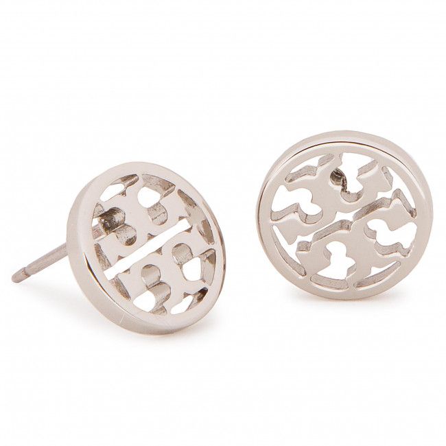 Orecchini TORY BURCH - Logo Circle Stud Earring 11165518 Tory Silver 022