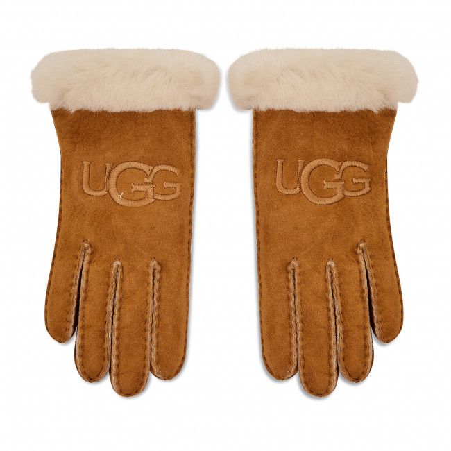 Guanti da donna Ugg - Sheepskin Embroider Glove 20931 Chestnut