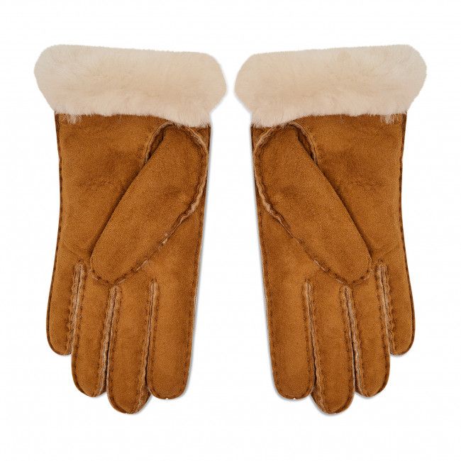 Guanti da donna Ugg - Sheepskin Embroider Glove 20931 Chestnut