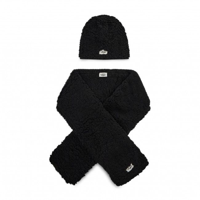 Set berretto e sciarpa Ugg - K Sherpa Beanie And Scarf Set 20985 Blk