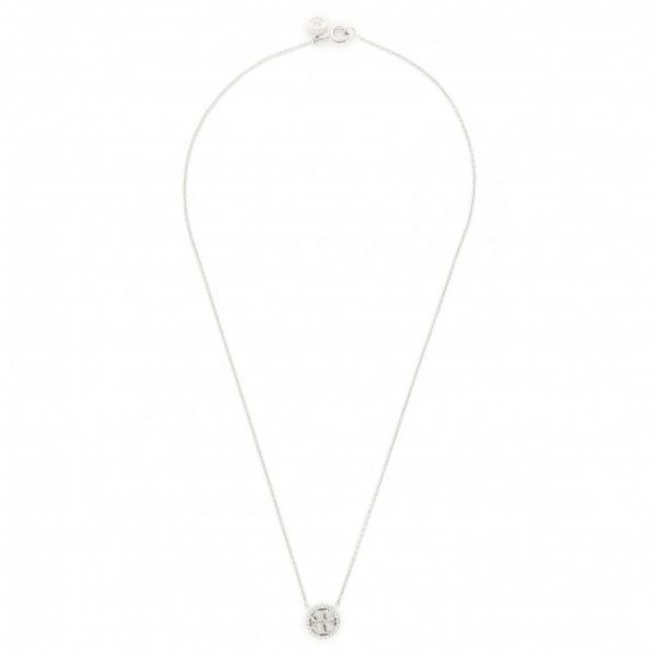 Collana TORY BURCH - Crystal Logo Delicate Necklace 53420 Tory Silver 042