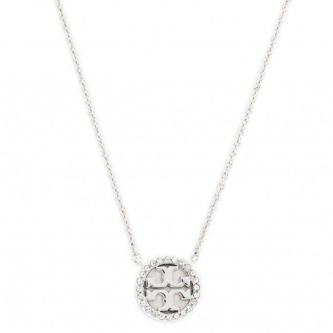 Collana TORY BURCH - Crystal Logo Delicate Necklace 53420 Tory Silver 042