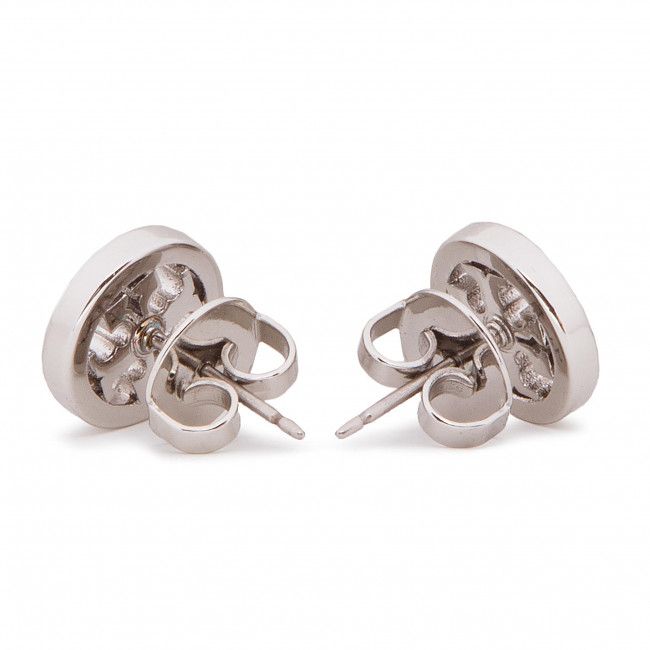Orecchini Tory Burch - Crystal Logo Circle Stud Earring 53422 Tory Silver/Crystal 042