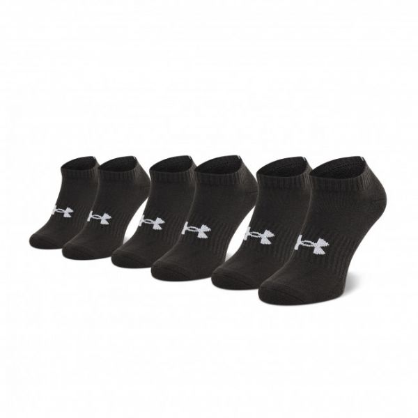 Set di 3 paia di calzini corti unisex UNDER ARMOUR - Core No Show 3Pk 1363241-001 Nero