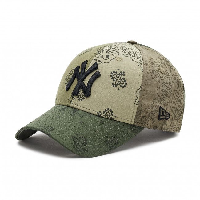 Cappello con visiera NEW ERA - New York Yankees Mlb Paisley Print 9Forty Adjustable Cap 60184618 Olive