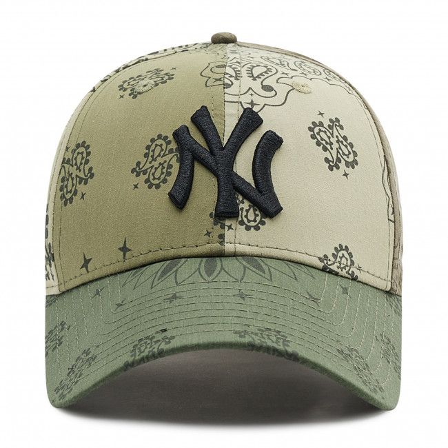 Cappello con visiera NEW ERA - New York Yankees Mlb Paisley Print 9Forty Adjustable Cap 60184618 Olive