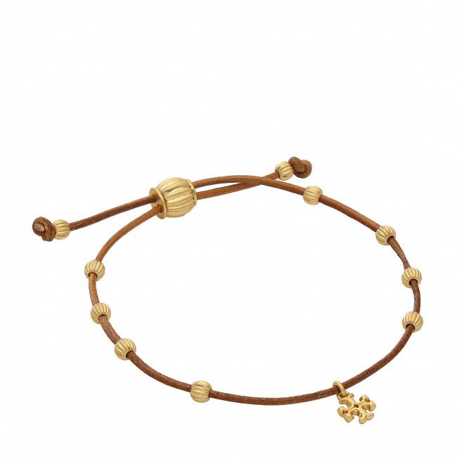 Bracciale Tory Burch - Kira Beaded Bracelet 87579 Rolled Gold/Vachetta