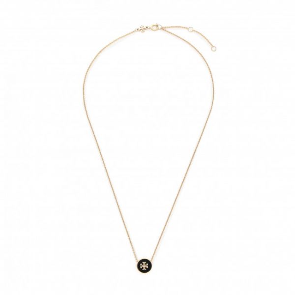 Collana TORY BURCH - Kira Enamel Pendant Necklace 90549 Tory Gold/Black 720