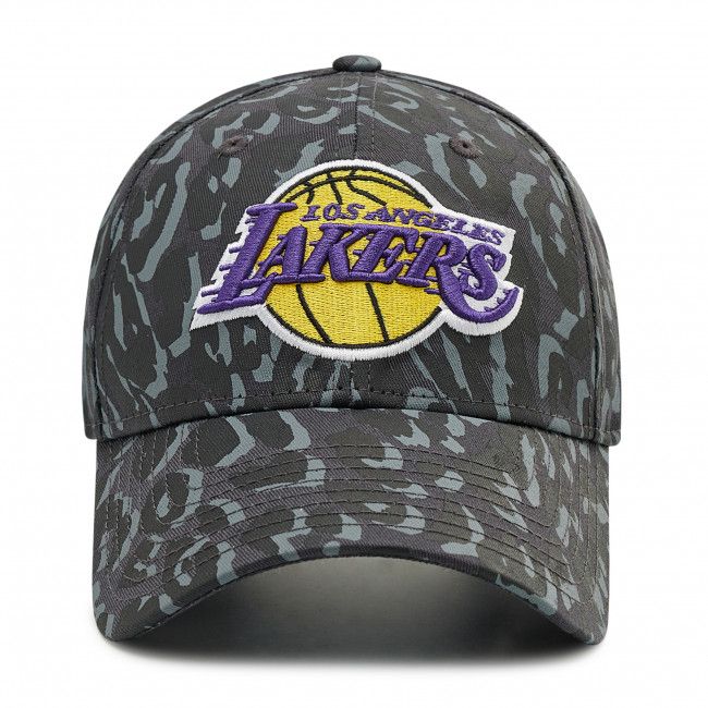 Cappello con visiera NEW ERA - La Lakers Leopard Print 9Forty 60222434 Grigio
