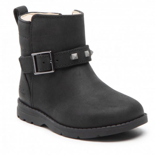 Stivali CLARKS - Dabi Trim T 261526696 Black Leather Stivali CLARKS - Dabi Trim T 261526696 Black Leather