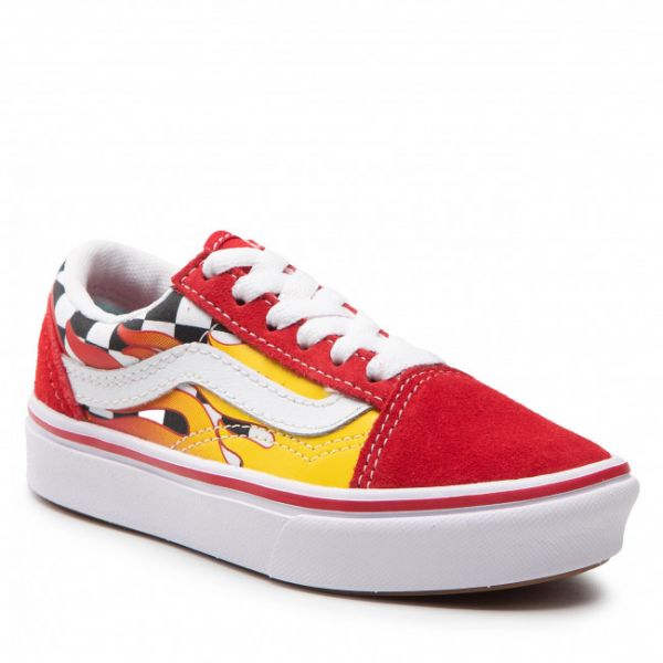 Scarpe sportive Vans - Comfycush Old Sko VN0A4U1QXWC1 (Flame) Checkerboard/Red Scarpe sportive Vans - Comfycush Old Sko VN0A4U1QXWC1 (Flame) Checkerboard/Red