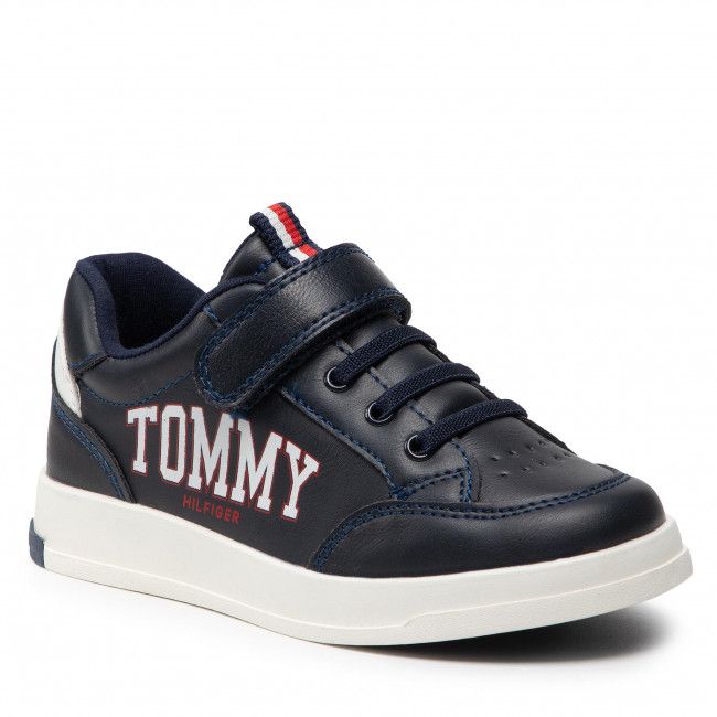 Sneakers TOMMY HILFIGER - Low Cut Lace-Up Velcro Sneaker T1B4-32218-1384 S Blue/White X007