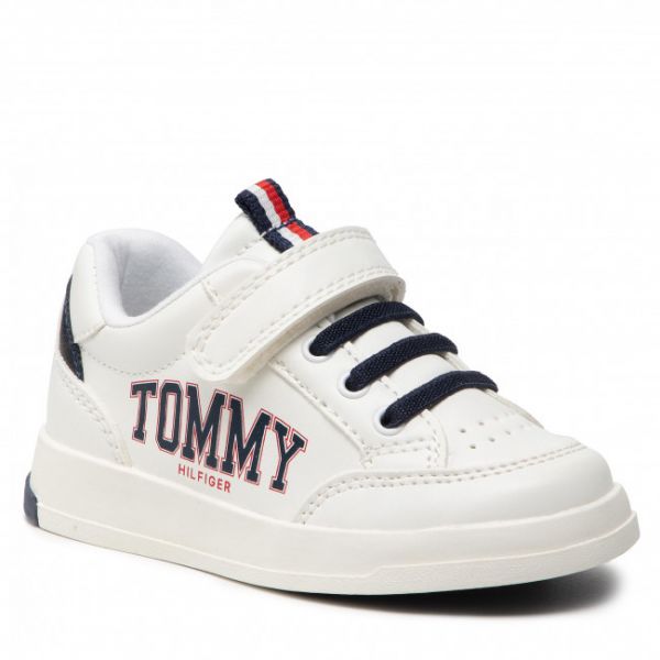 Sneakers Tommy Hilfiger - Low Cut Lace-Up T1B4-32218-1384 M White/Blue X336 Sneakers Tommy Hilfiger - Low Cut Lace-Up T1B4-32218-1384 M White/Blue X336