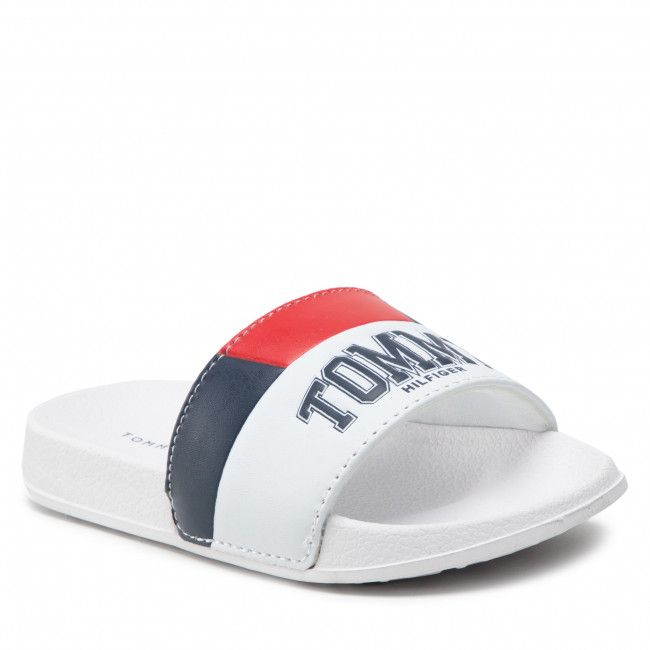 Ciabatte Tommy Hilfiger - Varsity Print Pool Slide T3B0-32274-1172 M White 100