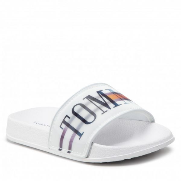 Ciabatte Tommy Hilfiger - Holographic Pool Slide T3B0-32276-1172 M White 100 Ciabatte Tommy Hilfiger - Holographic Pool Slide T3B0-32276-1172 M White 100
