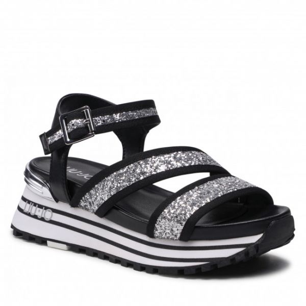 Sandali LIU JO - Maxi Wonder Sandal 15 BA2147 TX053 Silver/Black S1S01