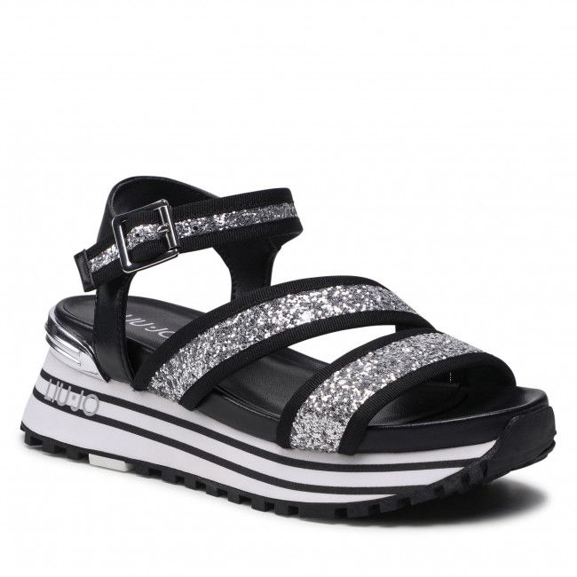 Sandali LIU JO - Maxi Wonder Sandal 15 BA2147 TX053 Silver/Black S1S01