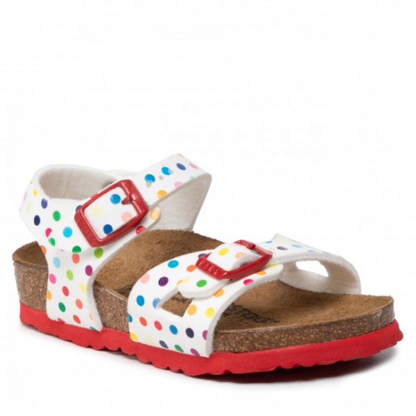 Sandali Birkenstock - Rio Kids Rivet Logo 1021698 Digital Dots White Sandali Birkenstock - Rio Kids Rivet Logo 1021698 Digital Dots White