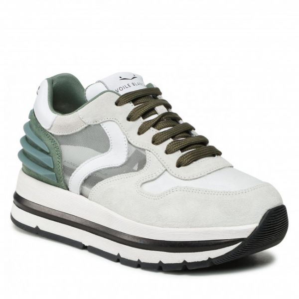 Sneakers VOILE BLANCHE - Maran Power Mesh 0012016671.01.1N18 White/Sage Sneakers VOILE BLANCHE - Maran Power Mesh 0012016671.01.1N18 White/Sage