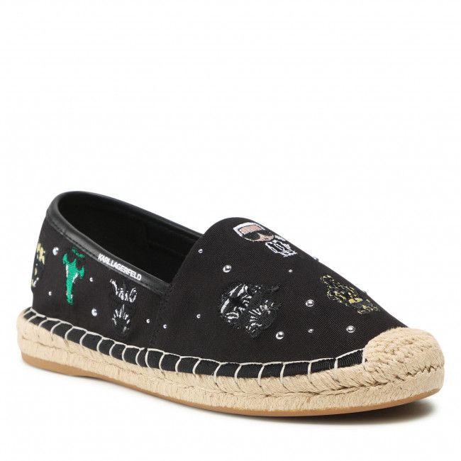 Espadrillas KARL LAGERFELD - KL80124 Black Canvas