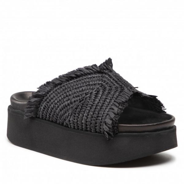Ciabatte INUIKII - Rafia Moon Platform 70103-095 Black Ciabatte INUIKII - Rafia Moon Platform 70103-095 Black