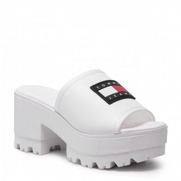 Ciabatte TOMMY JEANS - Slip On Mule EN0EN01808 White YBR